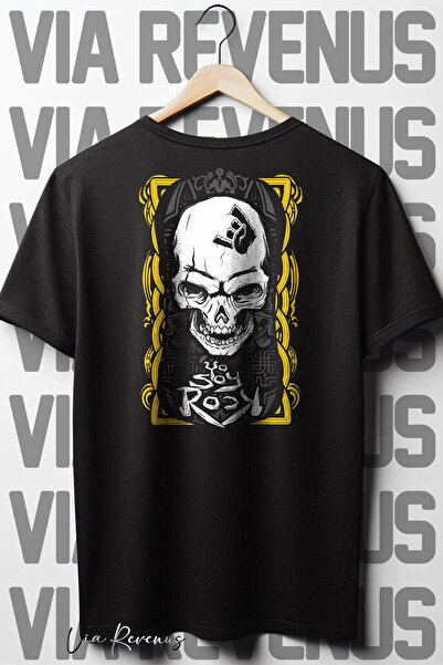 Vordevia Crna Oversize kroj Lubanja Štampano okrugla kragna T-shirt