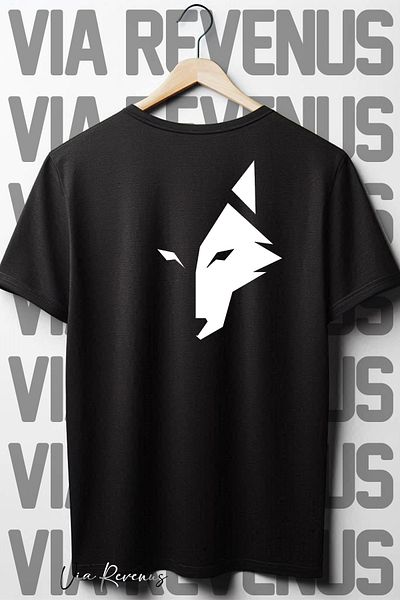 Vordevia Μαύρο μπλουζάκι Wolf Oversize - Λαιμόκοψη, Πίσω στάμπα