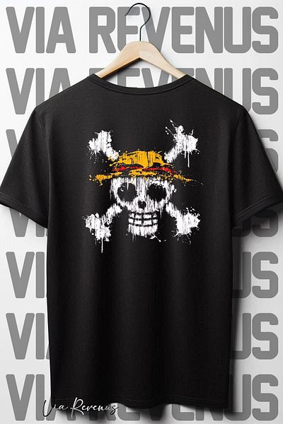 Vordevia Μπλουζάκι One Piece Back Printed - Μαύρο T-Shirt με φαρδιά λαιμόκοψη