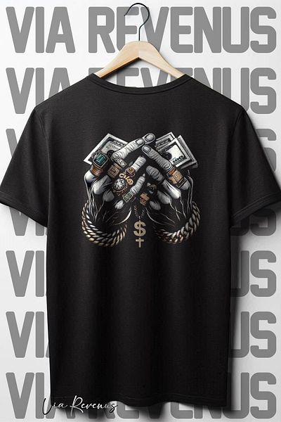 Vordevia Μαύρο μπλουζάκι Oversize - Crew Neck, Money Back Printed