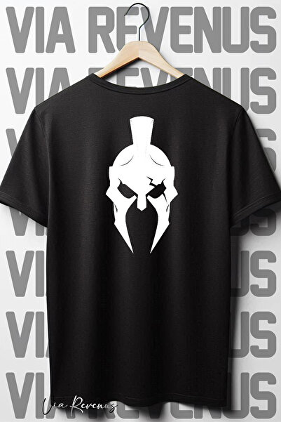 Vordevia Crna Oversize kroj kaciga Štampano okrugla kragna T-shirt