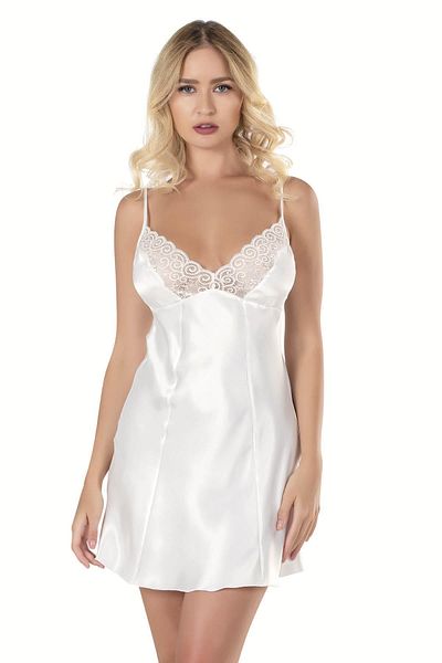 PRIMODA Ecru Satin Short Nightgown 8106 - Women