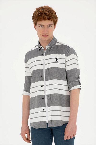 U.S. Polo Assn. Тъмносиня мъжка риза с дълъг ръкав