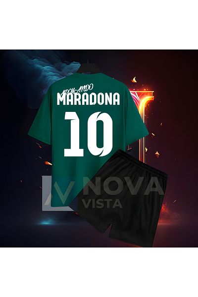 Biy Store Diego Maradona Unisex Football T-Shirt and Shorts Set - Argentina Millitaksim Formula