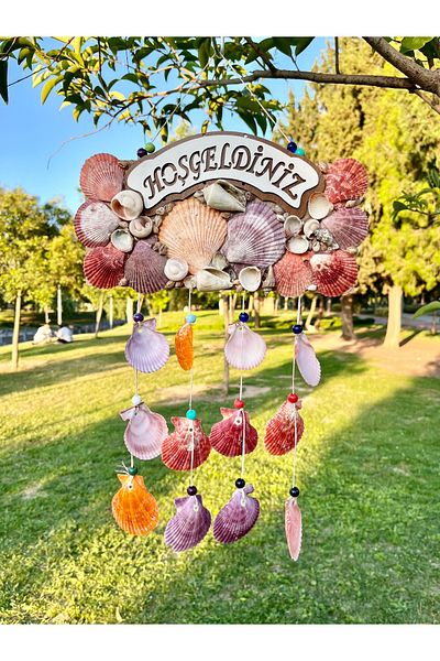 Mirvano Large Seashell Door Ornament - Welcome, Decorative Handmade