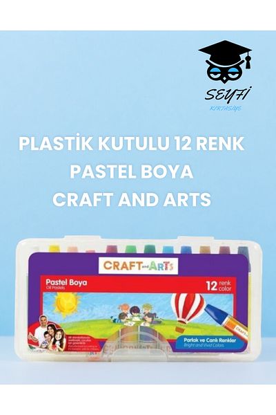 SEYFİKİRTASİYE 12 Colors Pastel Paint with Plastic Box, Craft and Arts Umix