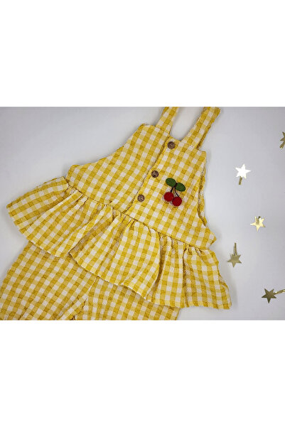 By Cwhr Strappy Baby Girl Summer Jumpsuit - 100% Cotton Crepe, Buttoned Front, Ruffle, Polka Dot Pattern