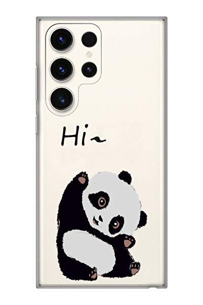 Samsung Galaxy S24 ULTRA Compatible Cute Panda Pattern Transparent Phone Case