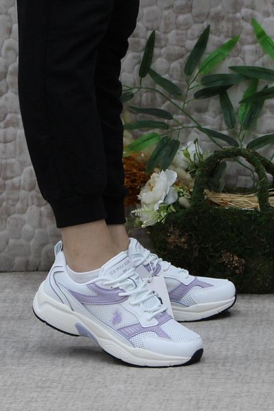 U.S. Polo Assn. BAZA. Polo Assn. Krez - Liliac alb, flexibil confortabil, pantofi sport de damă