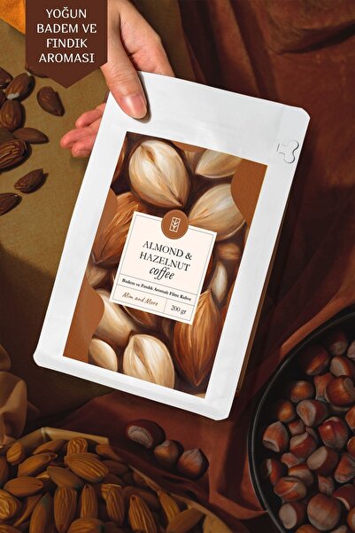 Mim and More Almond & Hazelnut Coffee - Badem Ve Fındık Aromalı Kahve Çekirdek Kahve, 200 gr