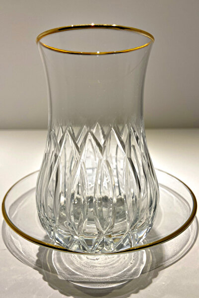 RIBELLA DESIGN Eva Altın Yaldızlı 6 Kişilik 12 Parça Çay Seti 170cc Paradoks ...