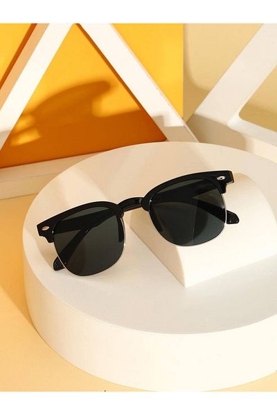 LOOKUP NEW Unisex Women's and Men's UV400 Protected Black Clubmaster Sunglasses - New Season