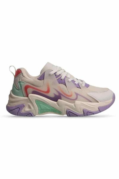 M.P. Mp 241-1673 Bej Violet Pantofi de mers cu siret pentru dama