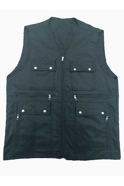 mansory exclusive Black Summer Vest - Multi-Pockets, Hunting Vest, Regular-Length Size