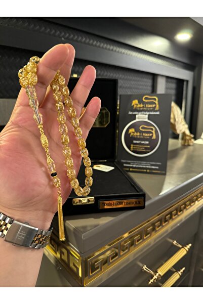 Tesbih-i Hazır Tesbihçilik Çift Sertifikalı Orijinal 24 Ayar Altın Parçacıklı...