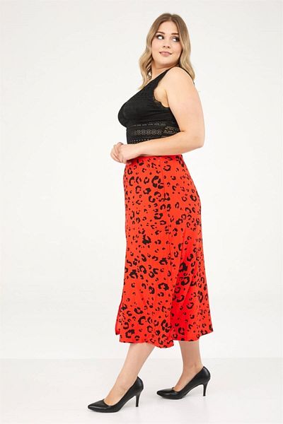 Seamoda Slat Pattern Slit Skirt