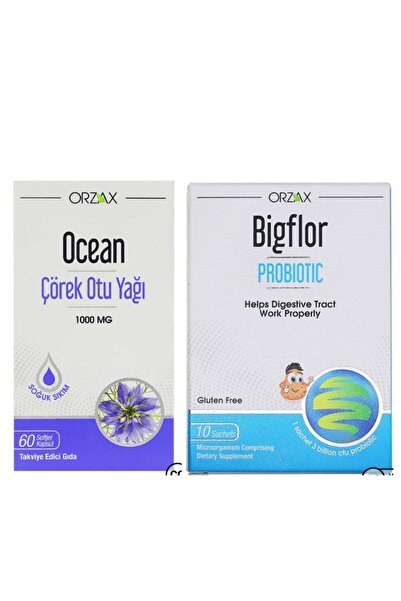 Ocean Çörek Otu Yağı 1000 Mg 60 Kapsül Ve Bigflor Probiyotik 10 Saşe