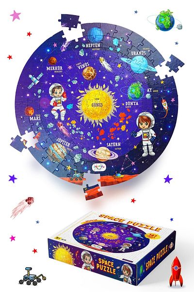 NT Handmade Oyunzu Space Puzzle Oval Puzzle 147 Pieces