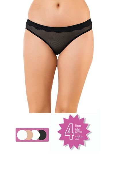 Öztaş Underwear بيكيني نسائي من الدانتيل الأبيض مكون من 4 قطع