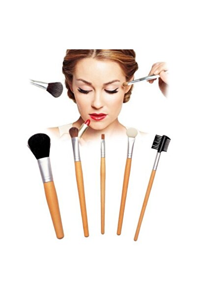 FırsatVar 5 Piece Makeup Brush Set - Blush Shadow, Eye Brow, Eyelash Comb