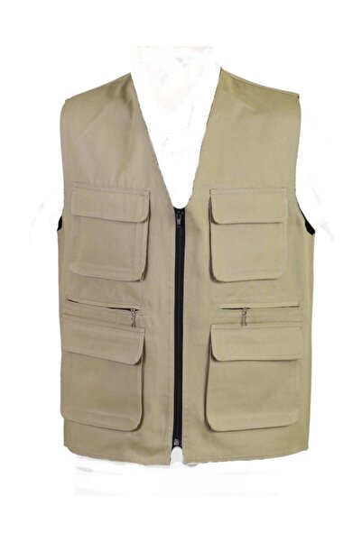 Nacar Çok Cepli Yazlık Gabardin Yelek