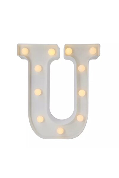 DogusDeco U Harfi Işıklı Led Harf Dekoratif Aydınlatma Büyük Boy