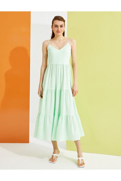 Koton Γυναικείο φόρεμα με πράσινο σχέδιο