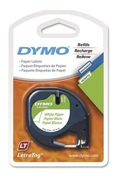 Dymo شريط ورق ليتراتاج (12 مم × 4 متر) أبيض 10 قطع