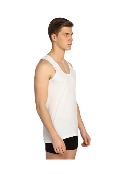 Tutku Men's Rib Tank Top - Pack of 11 - White