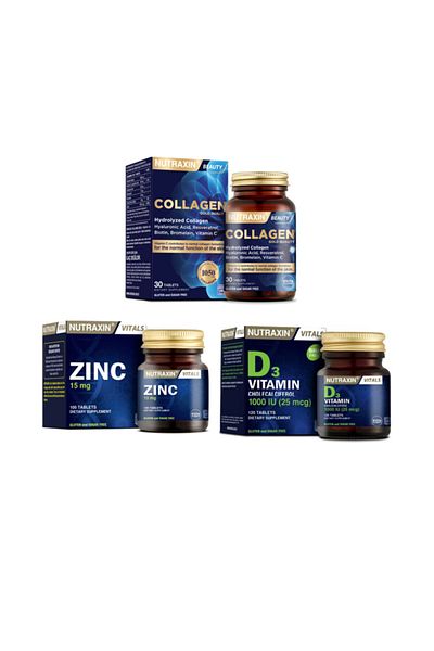 Nutraxin Hydrolyzed Collagen and Zinc Supplement - 30 and 100 Tablets Containing Vitamin D3