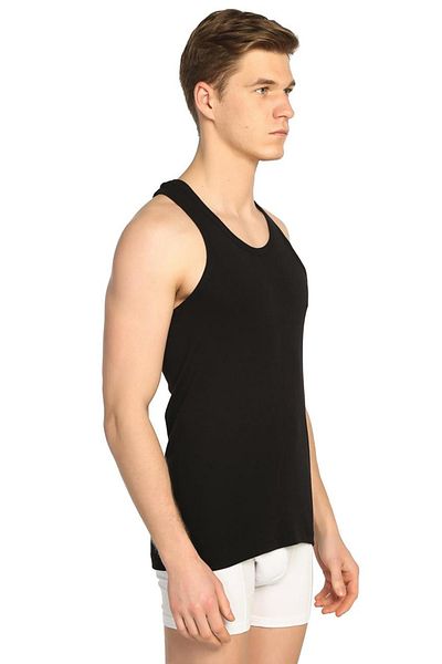 Tutku Men's Black 10 Pack Ribbed Classic Undershirt ELF568T0102CCM10