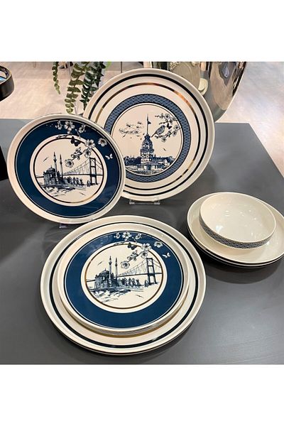 Lucky Art Lyxi 015 Tessie 24 Piece Bone Dinner Set