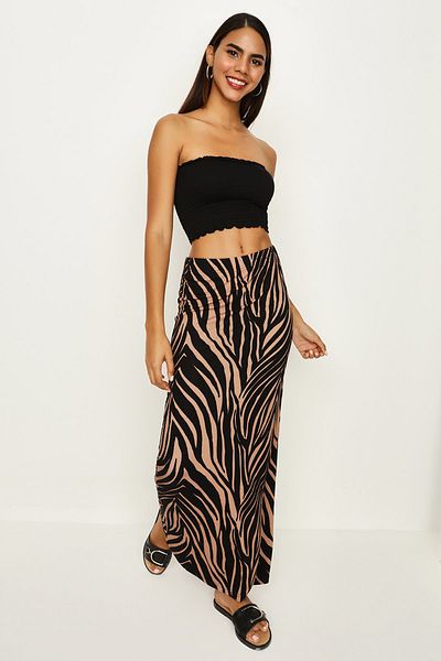 Select Moda Fusta maxi cu model zebră de damă