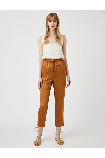 Koton Women's Waist Tied Trousers