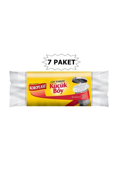 Koroplast Small Size Garbage Bag 7 Packs 210 Pieces 40x50 Cm Size Strong Garbage Bag 30 Pieces X 7 Packs