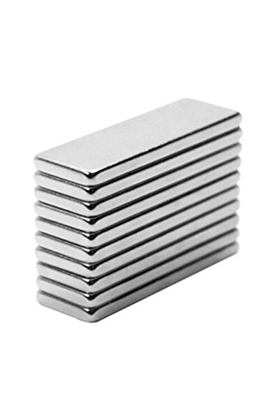 Dünya Magnet 10 Adet 30mm X 10mm X 2mm Köşeli Süper Güçlü Neodyum Mıknatıs