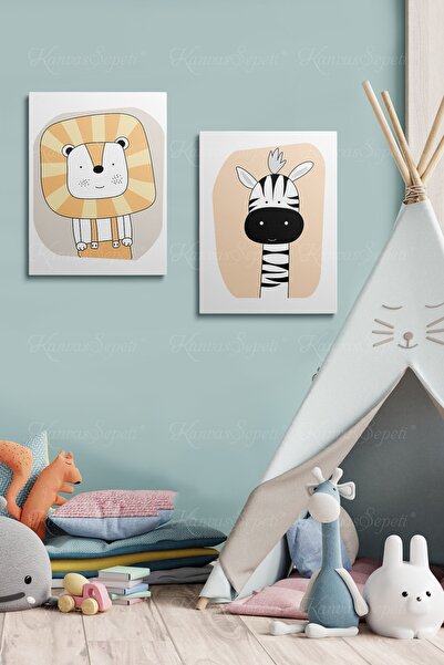 KanvasSepeti Tablou cu rama din panza cu model abstract decorativ pentru came...