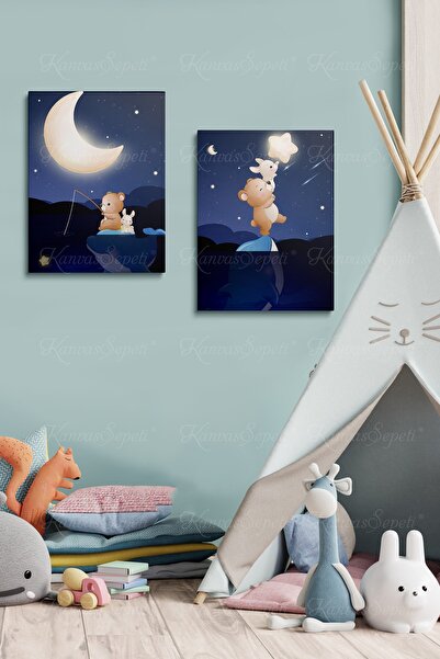 KanvasSepeti Tablou cu rama din panza cu model abstract decorativ pentru came...