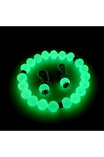PİGADO Glow in the Dark Phosphorescent Bracelet Earring Set