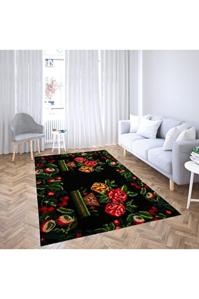 Dekoratif Baskılı Kaymaz Taban Ev Halısı