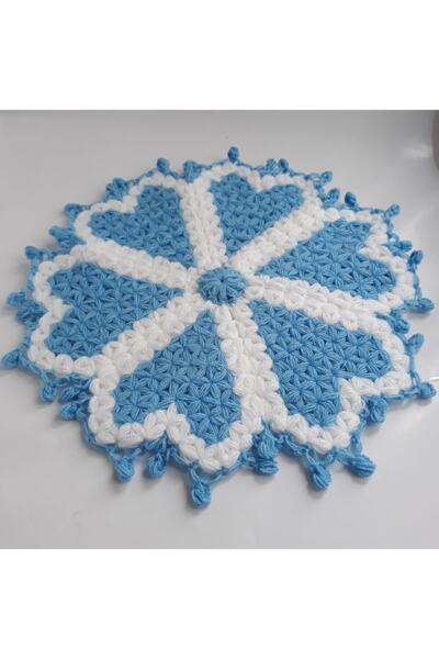 Ebrulisler Hand Knitted Heart 2-Piece Dowry Bath Washcloth Set
