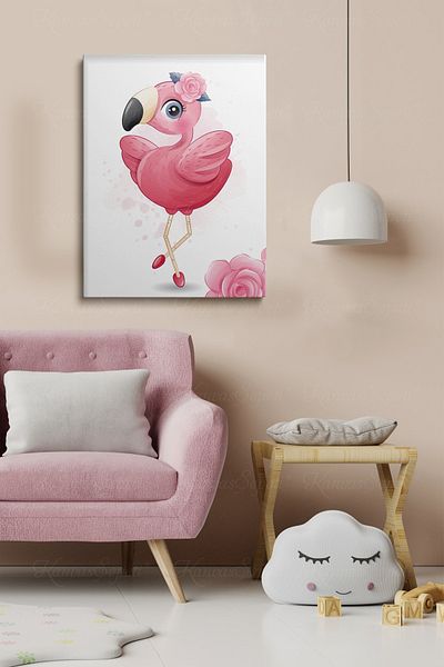 KanvasSepeti Tablou cu rama din panza cu model abstract decorativ pentru camerele copiilor