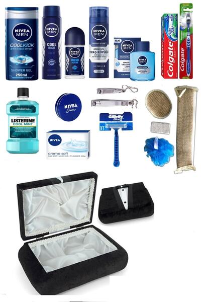 NIVEA Damat Söz Nişan Ceyız Sandıgı Bohca Seti - Damat Bohcası Traş Seti