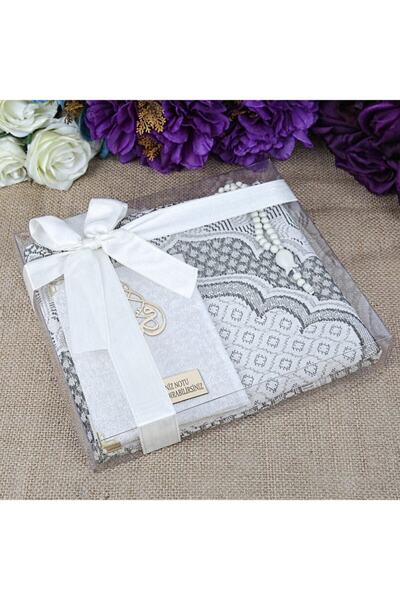 İkranur Hediyelik Kadife Kaplı Yasin Kitabı, Seccade, Kokulu Tesbih, Asetat K...