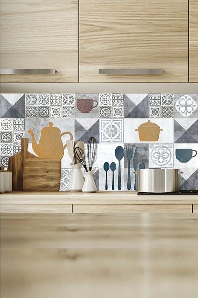 Walldeco Kitchen Countertop Tile Foil Covering Sticker