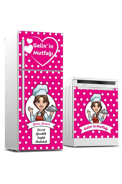 Tilki Dünyası Refrigerator And Dishwasher Set Sticker 0386