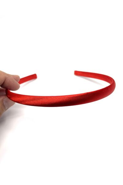 Tahtakaledeyim Women's Satin Embroidered Plastic Crown Red 1 Cm Wide 1 Piece