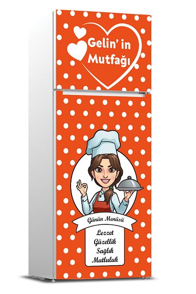 Tilki Dünyası Refrigerator Door Covering Sticker 0299