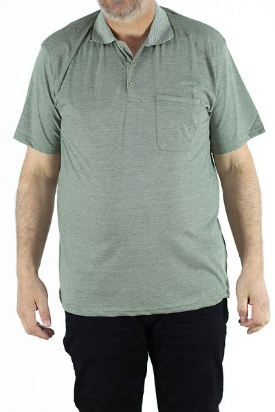 Lion Men's Green Polo Neck Pocket Dad T-Shirt