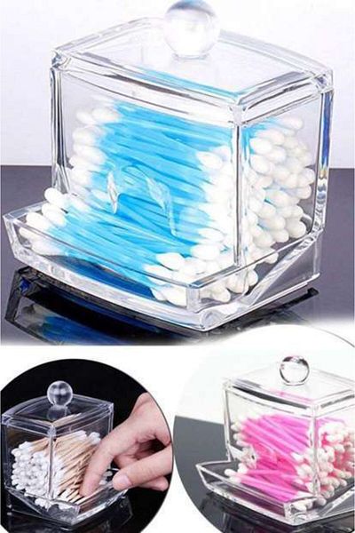 İndiriminVar 2 Pieces Acrylic Cotton Ear Garbage Storage Box